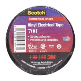 Scotch® Vinyl Electrical Tape 700, 2 in x 20 ft, Black, 100 rolls/Case, NO SHRINKWRAP