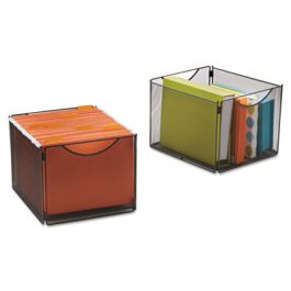 Onyx Mesh Cube Bins, 12.5w x 14d x 10h, Black, 2/Pack