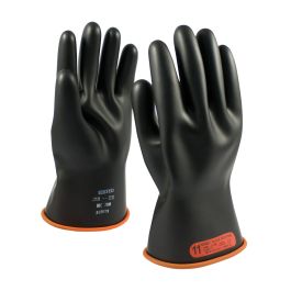 Class 0 Rubber Insulating Glove with Straight Cuff - 11", Black, 10 155-0-11/10