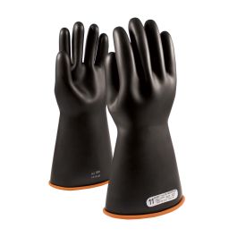Class 1 Rubber Insulating Glove with Straight Cuff - 14", Black, 10 155-1-14/10