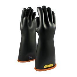 Class 2 Rubber Insulating Glove with Straight Cuff - 16", Black, 10.5 155-2-16/10.5