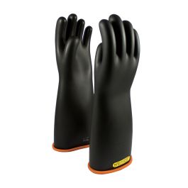 Class 2 Rubber Insulating Glove with Straight Cuff - 18", Black, 10 155-2-18/10