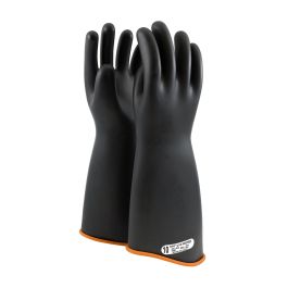 Class 1 Rubber Insulating Glove with Contour Cuff - 18", Black, 10 158-1-18/10