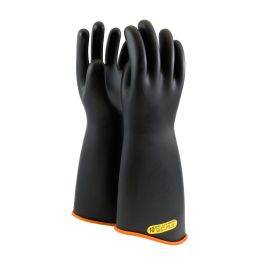 Class 2 Rubber Insulating Glove with Contour Cuff - 18", Black, 10 158-2-18/10