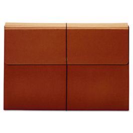 Expanding Wallet, 3.5" Expansion, 1 Section, Elastic Cord Closure, Tabloid Size, Brown