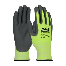 Hi-Vis Seamless Knit PolyKor® Blended Glove with Nitrile Coated Foam Grip on Palm & Fingers, Hi-Vis Yellow, 2XL 16-323/XXL
