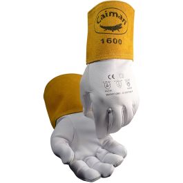 Goat Grain Unlined 4" Cuff TIG Welding Gloves, Natural, L 1600-5