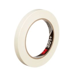 3M™ General Use Masking Tape 201+, Tan, 12 mm x 55 m, 4.4 mil, 72 Roll/Case