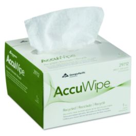 AccuWipe Recycled One-Ply Delicate Task Wipers, 1-Ply, 4.5 x 8.25, Unscented, White, 280/Box