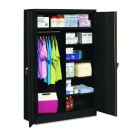 Jumbo Combination Steel Storage Cabinet, 48w x 24d x 78h, Black