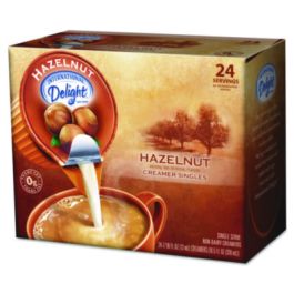 Coffee Creamer, Hazelnut, 0.44 oz Mini Cups, 24/Box