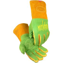 Deerskin FR Foam Fleece Lined MIG/Stick Welding Gloves, Green, L 1816-5