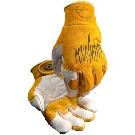 Cow Grain Unlined TIG/MIG Welding Gloves, Gold, L 1828-5
