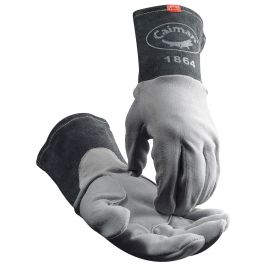 Deerskin Unlined Lean-On Patch TIG Welding Gloves, Gray, L 1864-5