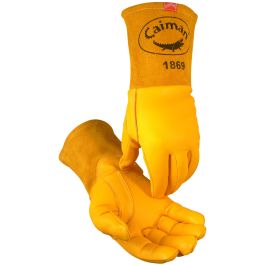 Grain Goatskin Unlined MIG Welding Gloves, Gold, L 1869-5