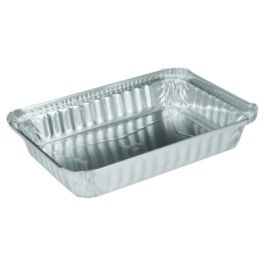 Aluminum Oblong Pan, Shallow, 1.5 lb, 6 x 8.59 x 1.25, Silver, 500/Carton