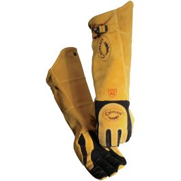 21" Deerskin Welding Glove with Para-Aramid Liner, FR Cotton Fleece and Kevlar® Stitching, Gold, L 1877-5