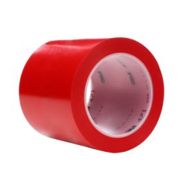 3M™ Vinyl Tape 471, Red, 4 in x 36 yd, 5.2 mil, 8 Roll/Case, Individually Wrapped Conveniently Packaged