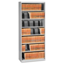 Fixed-Shelf Lateral File for Legal/Letter Size Files, 7 Shelves, 36" x 16.5" x 87", Light Gray