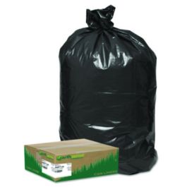 Linear Low Density Large Trash and Yard Bags, Open-Face, 33 gal, 0.9 mil, 32.5" x 40", Black, 80/Carton