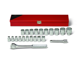 22 Pieces—12 Pt. Standard Metric Socket Set, 1/2" Drive Size, 22 Pieces 472
