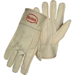 Canvas/Rayon Hot Mill Nap-In W Band Top Cuff Straight Thumb, Natural, L 1BC42200