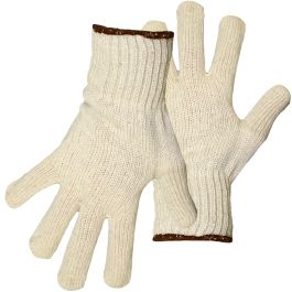 Medium Weight Seamless Knit Cotton Glove - Natural, Natural