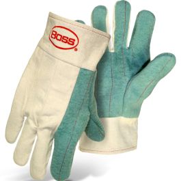 3-Ply Hot Mill Nap-Out Green Palm W Band Top Cuff Straight Thumb, Natural, L 1JC3027