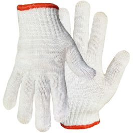 Heavy Weight Seamless Knit Polyester/Acrylic Glove - White, White