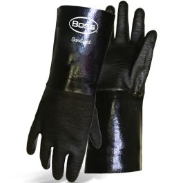 14" Long Heavyweight Neoprene with Interlock Lined and Crinkle Grip, Black, L 1SN2537