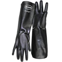18" Long Heavyweight Neoprene with Flannel Lined and Crinkle Grip, Black, L 1SN2539