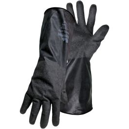 14" Long 14 Mil Butyl Rubber Glove with Rough-Grip, Black, L 1UB0014RL