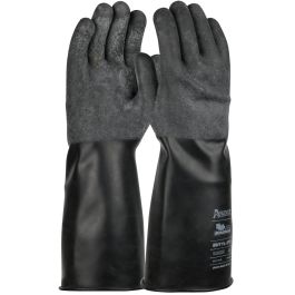 14" Long 25 Mil Butyl Rubber Glove with Rough-Grip, Black, L 1UB0025RL