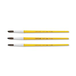 Watercolor Brush Set, Size 7, Camel-Hair Blend, Round Profile, 3/Pack