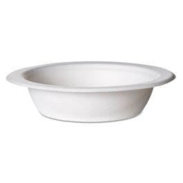 Renewable Molded Fiber Bowls, Sugarcane, 16 oz, Natural White, 50/Pack, 20 Packs/Carton