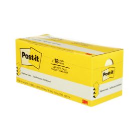Post-it® Dispenser Pop-up Notes R330-18CP, 3 in x 3 in (76 mm x 76 mm), Canary Yellow, 100 sheets/pad, 18 Pad, Cabinet Pack