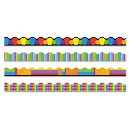 Terrific Trimmers Variety Set Board Trim, Assorted Color Basics, 2.25" x 39", Assorted Colors, 48/Set