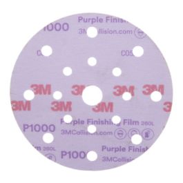 3M™ Hookit™ Purple Finishing Film Abrasive Disc 260L, 34782, 6 in, Dust Free, P1000, 50 discs per carton, 4 cartons per case