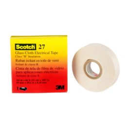 3M™ Glass Cloth Electrical Tape 27, 3/4 in x 66 ft, 50 Rolls/Case