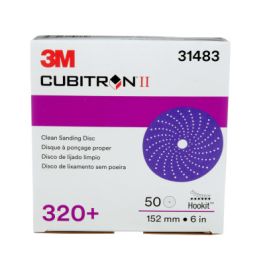 3M™ Cubitron™ II Hookit™ Clean Sanding Abrasive Disc, 31483, 6 in, 320+ grade, 50 discs per carton, 4 cartons per case