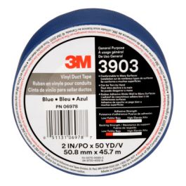 3M™ Vinyl Duct Tape 3903, Blue, 2 in x 50 yd, 6.5 mil, 24/Case, Individually Wrapped Conveniently Packaged