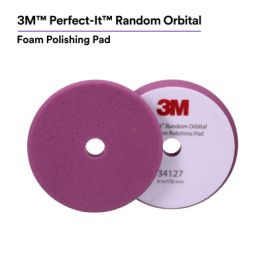 3M™ Perfect-It™ Random Orbital Foam Polishing Pad 34127, Fine, Purple, 6 in (150 mm), 2 Pads/Bag, 6 Bags/Case