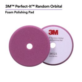3M™ Perfect-It™ Random Orbital Foam Polishing Pad 34123, Fine, Purple, 5 in (130 mm), 2 Pads/Bag, 6 Bags/Case