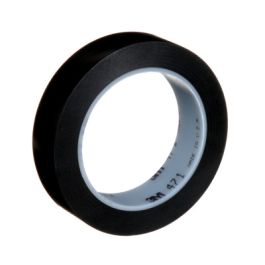 3M™ Vinyl Tape 471, Black, 1 in x 36 yd, 5.2 mil, 36 Roll/Case, Individually Wrapped Conveniently Packaged