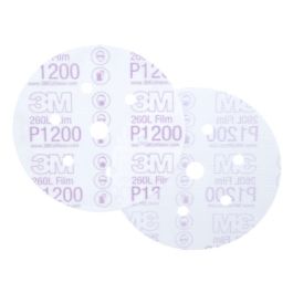 3M™ Hookit™ Finishing Film Abrasive Disc 260L, 01068, 6 in, Dust Free, P1200, 100 discs per carton, 4 cartons per case