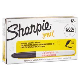 Industrial Permanent Marker, Fine Bullet Tip, Black, Dozen
