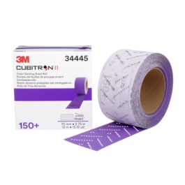 3M™ Cubitron™ II Hookit™ Clean Sanding Sheet Roll, 34445, 150+ grade, 70 mm x 12 m, 5 rolls per case