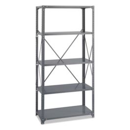 Commercial Steel Shelving Unit, Five-Shelf, 36w x 18d x 75h, Dark Gray