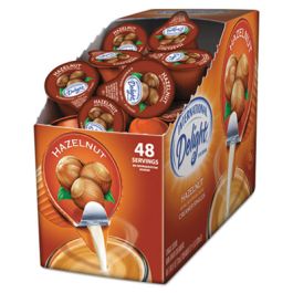 Flavored Liquid Non-Dairy Coffee Creamer, Hazelnut, 0.44 oz Mini Cups, 48/Box