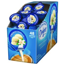 Flavored Liquid Non-Dairy Coffee Creamer, French Vanilla, 0.44 oz Mini Cups, 48/Box